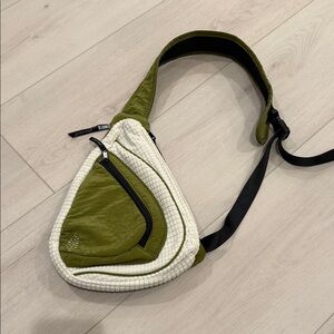 Free People Movement Olive and Cream Shoulder Sling Bag